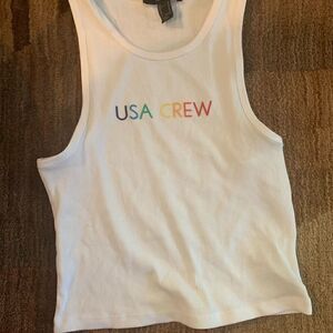 Forever 21 USA CREW tank - crop top NWOT